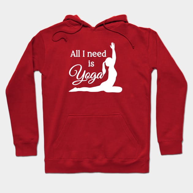 All I Need is Yoga | White | Pink Hoodie by Wintre2